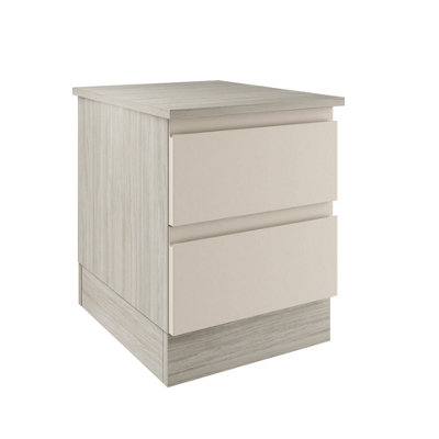 Bedroom Kit 2 Drawer J-Pull Handleless Cashmere Bedside Table Chest