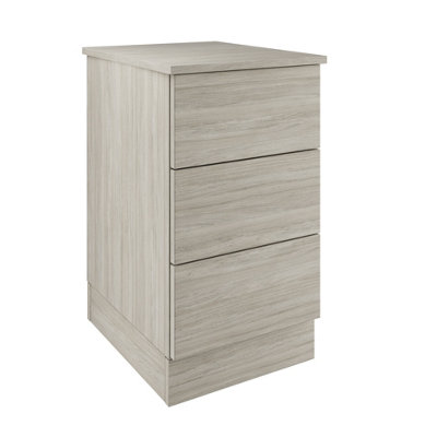 Bedroom Kit 3 Drawer Slab Urban Oak Slim Chest of Drawers