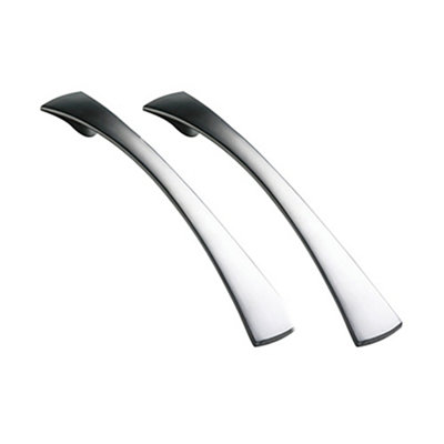 Bedroom Kit Satin Chrome Tapered Bow Handle (Pack of 2)