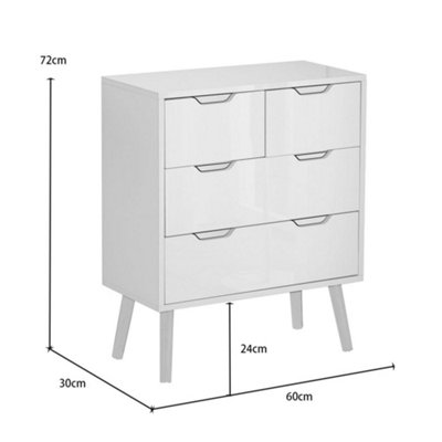 Bedroom Sage Green High Gloss 2+2 Drawers Chest Bedroom Storage