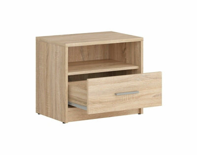 Bedside Cabinet Table Unit Drawers Bedroom Somona Oak ffect Finish Nepo