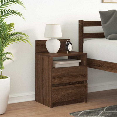 Bedside with 2 Drawers Brown Oak 40x33x60 cm — free download