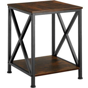Bedside table Carlton - Industrial wood dark, rustic