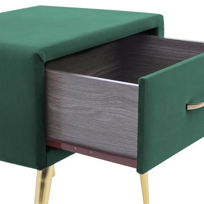 Bedside Table FLAYAT Velvet Emerald Green