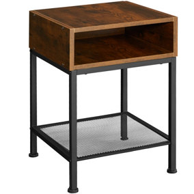 Bedside table Harlow - Industrial wood dark, rustic