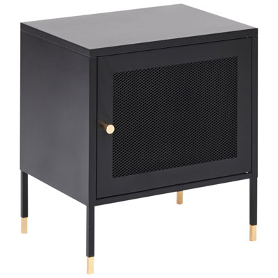 Bedside Table OSSETT Metal Black