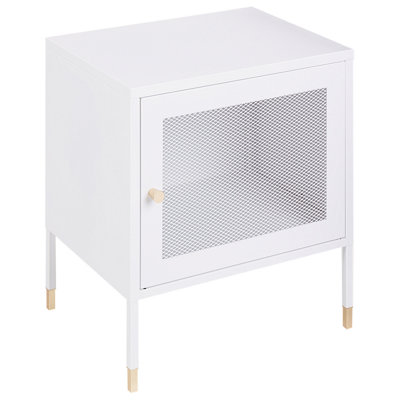 Bedside Table OSSETT Metal White