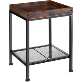 Bedside table Rochester - Industrial wood dark, rustic