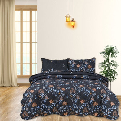 BEDSPREAD - Luxury Quilted - Reversible - Bed Throw Warm Quilt - Bedspread Patchwork Heer Design Set 150 GSM - 3 Tog