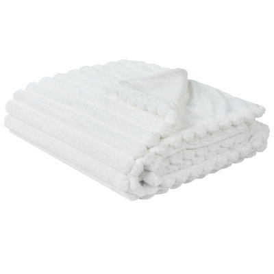 Bedspread RAKYA Faux Fur 200 x 220 cm White