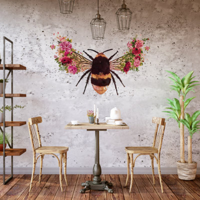 Bee Bloom Hover Bee Outdoor Vinyl Print  - Trio