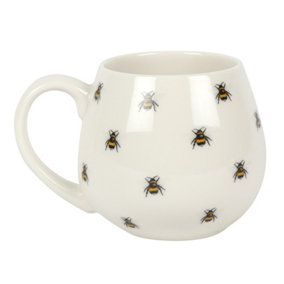 Bee Print Design Rounded Ceramic Mug