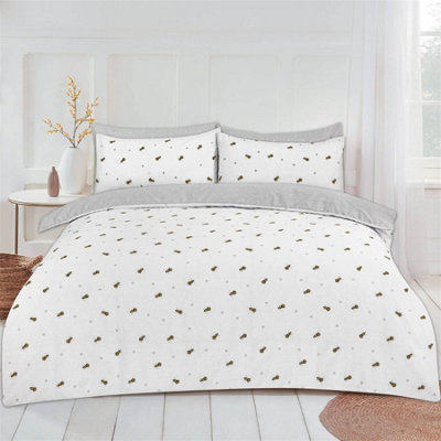 Bee Print Reversible Spotty Duvet Set