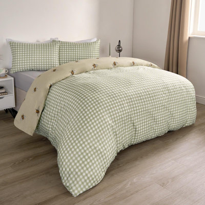 Bee Striped Duvet Cover Reversible Bedding Set - 6