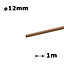 Beech Dowel Flutted Wood Rod Pegs 1m - Diameter 12mm - Pack of 10