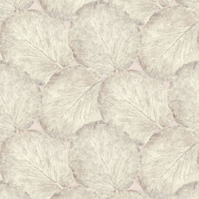 Beech Leaf Wallpaper In Blush and Beige