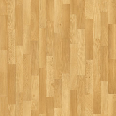 Beech Plank Effect Vinyl Flooring 3m x 2m (6m2) DIY at B&Q