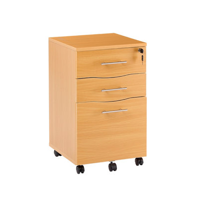 Beech wooden Filing with 3 drawers 1 Lockable drawer Filing Short wood