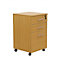 Beech wooden Filing cabinet with 3 drawers - 1 Lockable drawer Filing Cabinet - Short wood Office Storage Cupboard Organiser