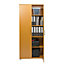 Beech wooden Filing cabinet with 4 shelves - 2 Door Lockable Filing Cabinet - Tall wood Office Storage Cupboard Organiser
