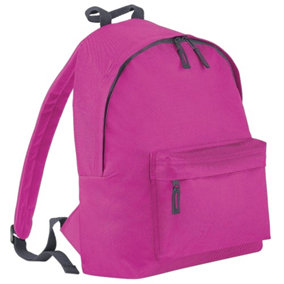 Beechfield Childrens Junior Fashion Backpack Bags / Rucksack / School Fuchsia/ Graphite Grey (One Size)