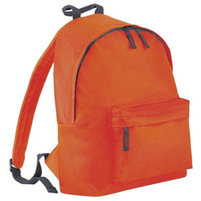 Beechfield Childrens Junior Fashion Backpack Bags / Rucksack / School Orange/ Graphite Grey (One Size)