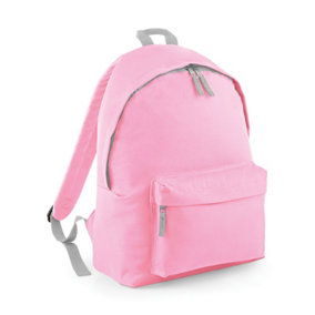 Beechfield Childrens Junior Fashion Backpack Bags / Rucksack / School (Pack Of 2) Clic Pink/ Light Grey (One Size)