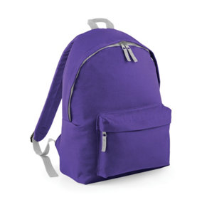 Beechfield Childrens Junior Fashion Backpack Bags / Rucksack / School (Pack Of 2) Purple/ Light Grey (One Size)