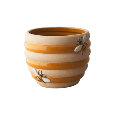 Beehive Design Ceramic Indoor Plant Pot H13 cm