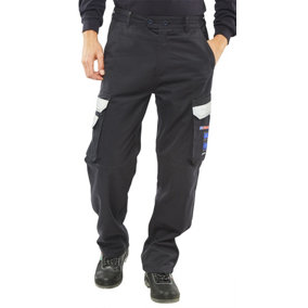 Beeswift Arc Compliant Cargo Work Trousers Navy - 44R