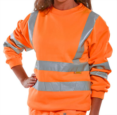Beeswift Hi Vis Work Sweatshirt Jumper Orange XXXL DIY at B Q