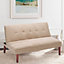 Beige 2 Seater Baby Sofa Bed Fabric Padded Children's Couch Sofabed W 122 x D 74  x H 71 cm