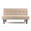 Beige 2 Seater Baby Sofa Bed Fabric Padded Children's Couch Sofabed W 122 x D 74  x H 71 cm