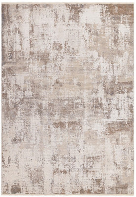 Beige Abstract 8mm Thick Anti-Shed Rug For Bedroom, Living Room, Dining Room, Stain-Resistant Modern Rug-120cm X 180cm