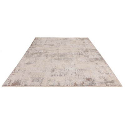 Beige Abstract 8mm Thick Anti-Shed Rug For Bedroom, Living Room, Dining Room, Stain-Resistant Modern Rug-120cm X 180cm