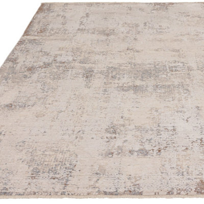 Beige Abstract 8mm Thick Anti-Shed Rug For Bedroom, Living Room, Dining Room, Stain-Resistant Modern Rug-120cm X 180cm