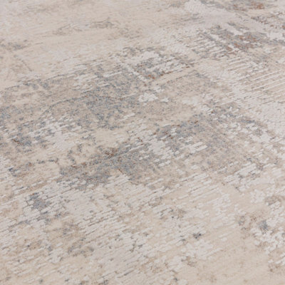 Beige Abstract 8mm Thick Anti-Shed Rug For Bedroom, Living Room, Dining Room, Stain-Resistant Modern Rug-120cm X 180cm