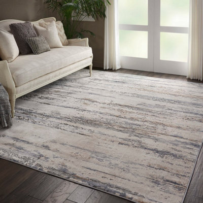 Beige Abstract Grey Abstract Luxurious Modern Easy to clean Rug for Dining Room Bed Room and Living Room-160cm X 221cm