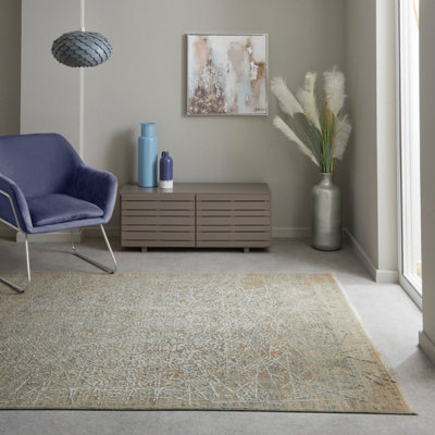 Beige Abstract Kilim Traditional Rug Easy to clean Living Room and Bedroom-200cm X 290cm