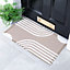 Beige Abstract Lines Indoor & Outdoor Doormat - 70x40cm