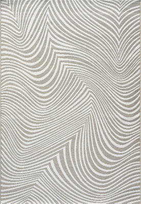 Beige Abstract Outdoor Rug, Abstract Stain-Resistant Rug For Patio, Garden, Deck, 5mm Modern Outdoor Rug-120cm X 170cm