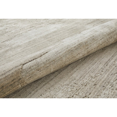 Beige Abstract Wool Luxurious Modern Easy to Clean Abstract Dining Room Bedroom and Living Room Rug -170cm X 240cm