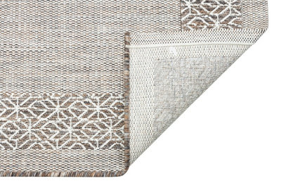 Beige Bordered Modern Easy To Clean Rug For Dining Room-160cm x 230cm