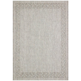 Beige Bordered Modern Easy To Clean Rug For Dining Room-200cm x 290 cm