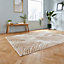 Beige/Bronze Nature Print Luxurious Modern Easy to clean Rug for Dining Room-120cm X 170cm