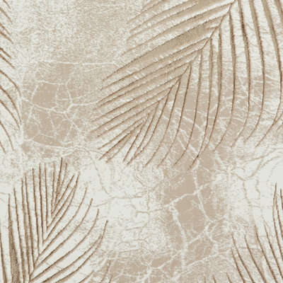 Beige/Bronze Nature Print Luxurious Modern Easy to clean Rug for Dining Room-160cm X 230cm