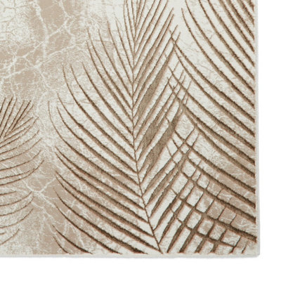 Beige/Bronze Rug, 8mm Thickness Nature Print Rug, Luxurious Rug for Bedroom, Living Room, & Dining Room-160cm X 230cm