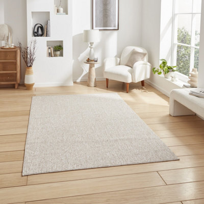 Beige Brown Plain 8mm Thick Rug, Stain-Resistant Anti-Shed Modern Rug for Bedroom, Living, & Dining Room-120cm X 170cm