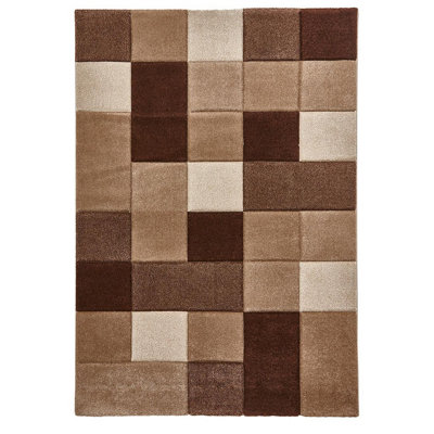 Beige/Brown Rug, Stain-Resistant Rug, Geometric Modern Handmade Rug for Bedroom, & Dining Room-60 X 230cm (Runner)