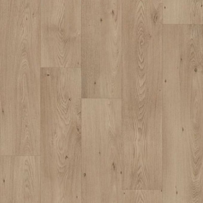 Beige Brown Wood Effect Vinyl Flooring, Contract Commercial Vinyl Flooring with 3.5mm Thickness-13m(42'7") X 4m(13'1")-52m²